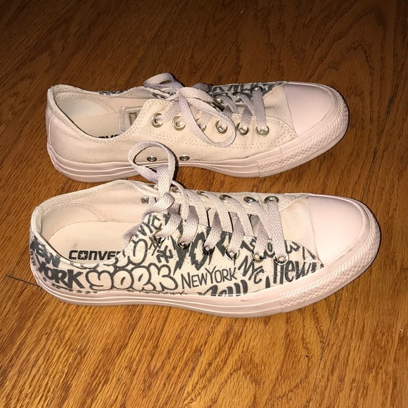 Converse Pink New York Graffiti Printed Sneakers - Picture 3 of 4